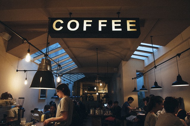 The coffee shop is a great place for the first public online date.