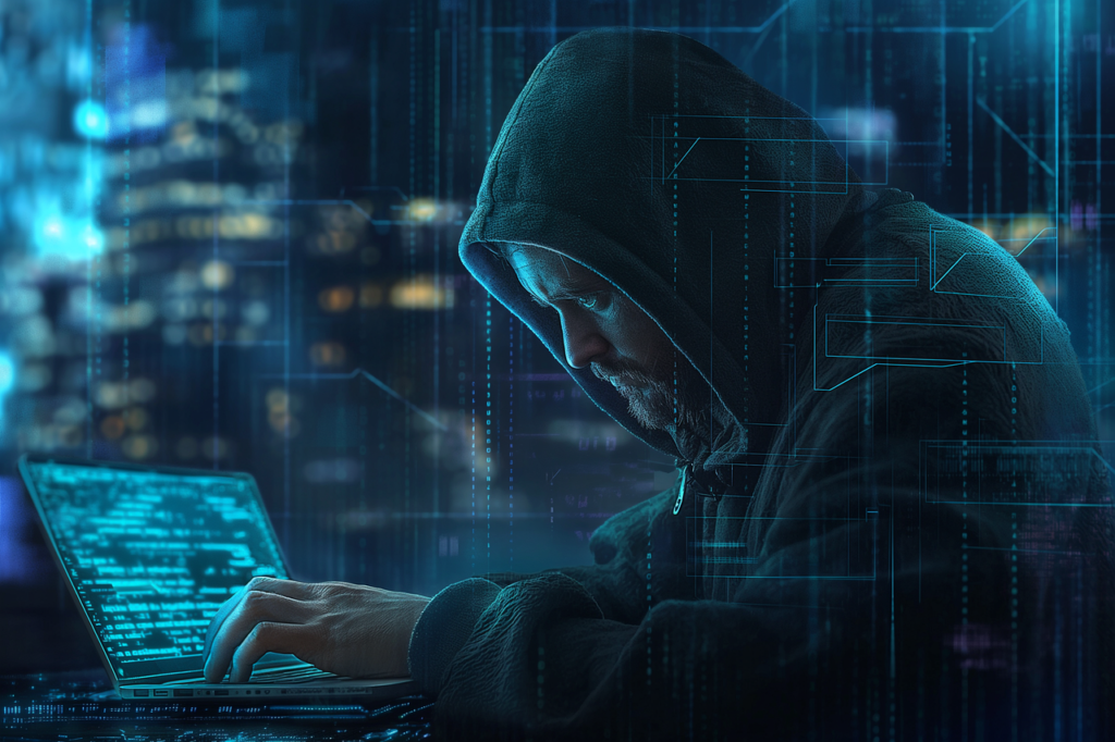 Man conducting cyber crime